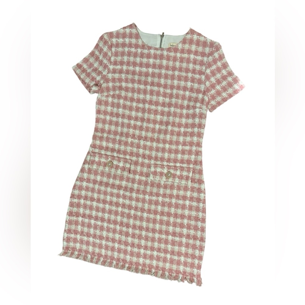 BeBop Pink and White Tweed Dress